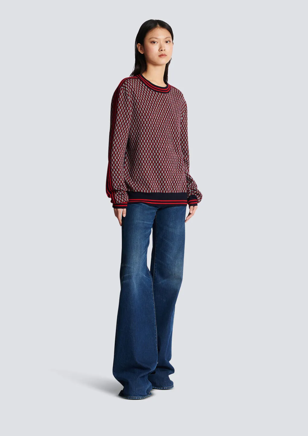 Cropped Monogrammed Knit Jumper