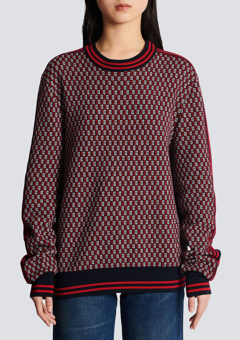 Cropped Monogrammed Knit Jumper