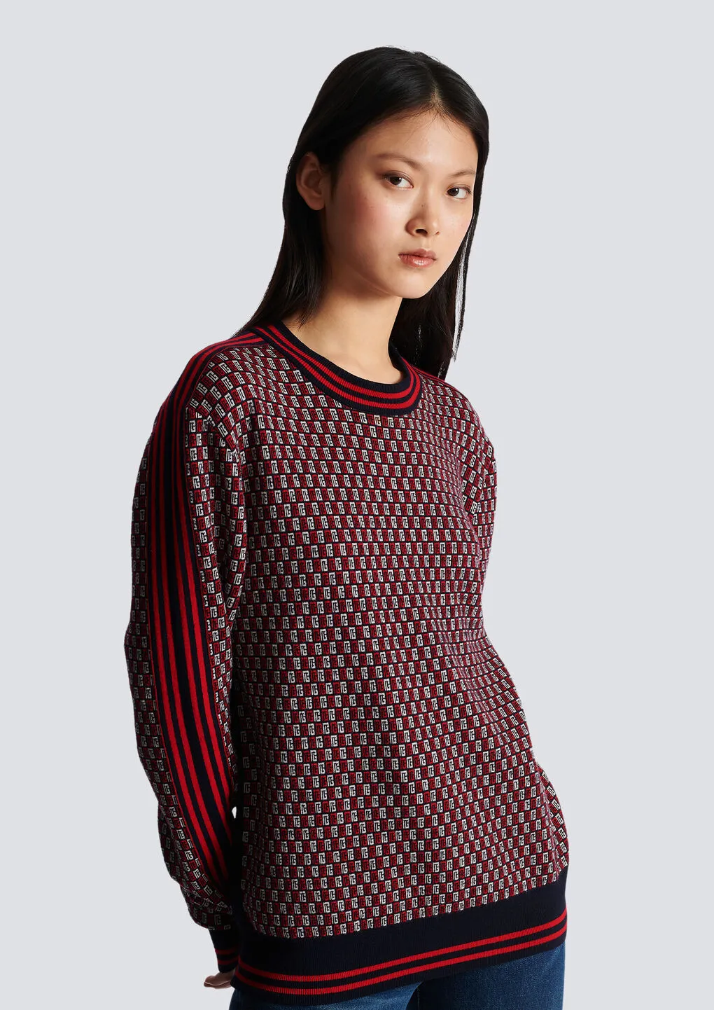 Cropped Monogrammed Knit Jumper