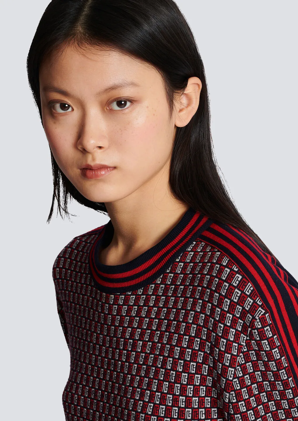 Cropped Monogrammed Knit Jumper