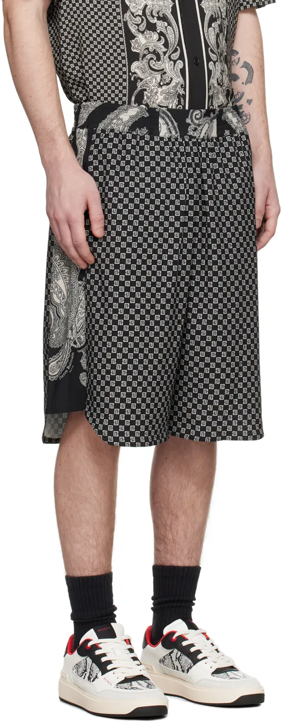 Monogrammed Paisley Drawstring Shorts