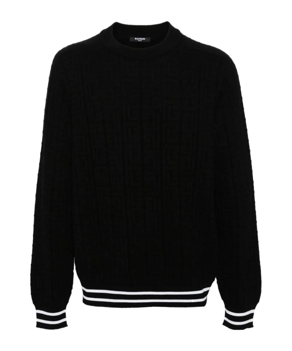 Patterned Jacquard Crewneck Jumper