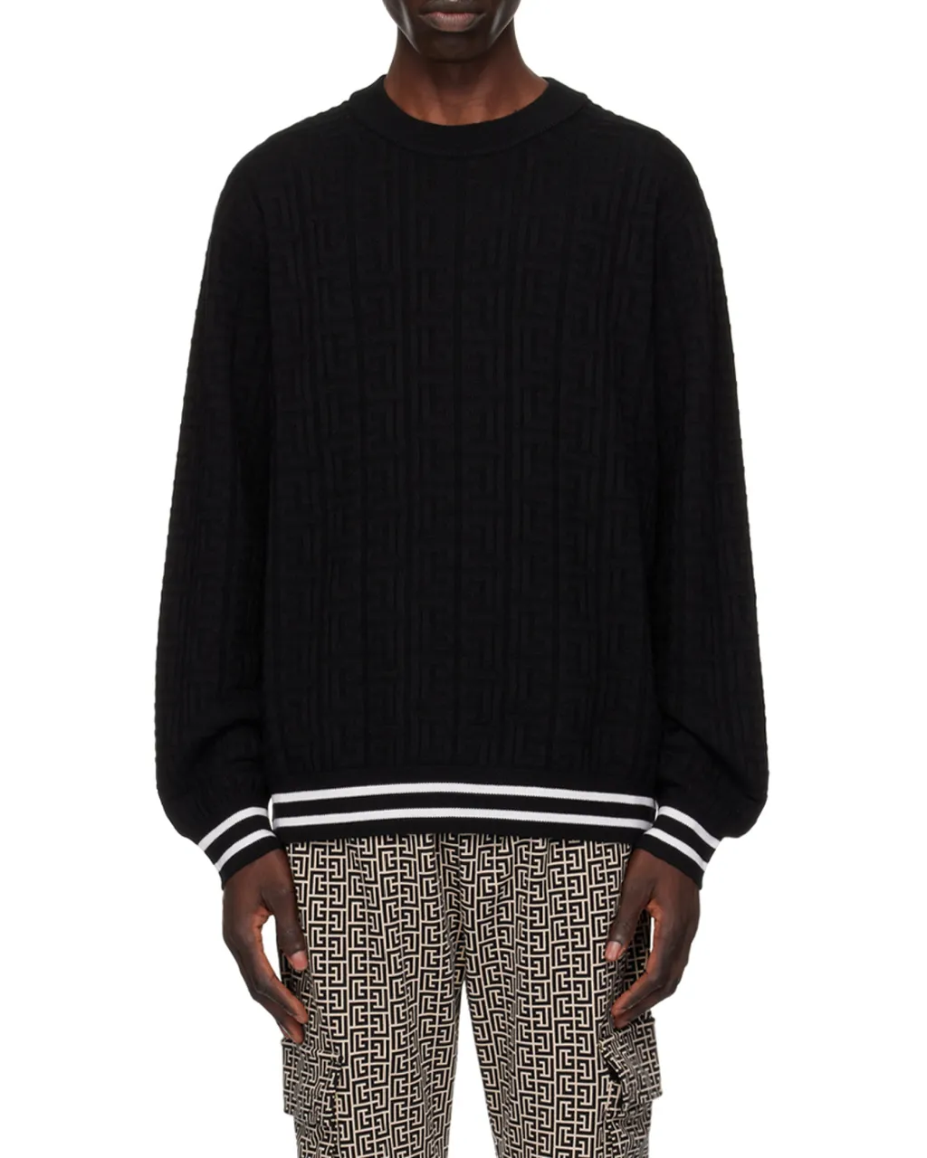 Patterned Jacquard Crewneck Jumper