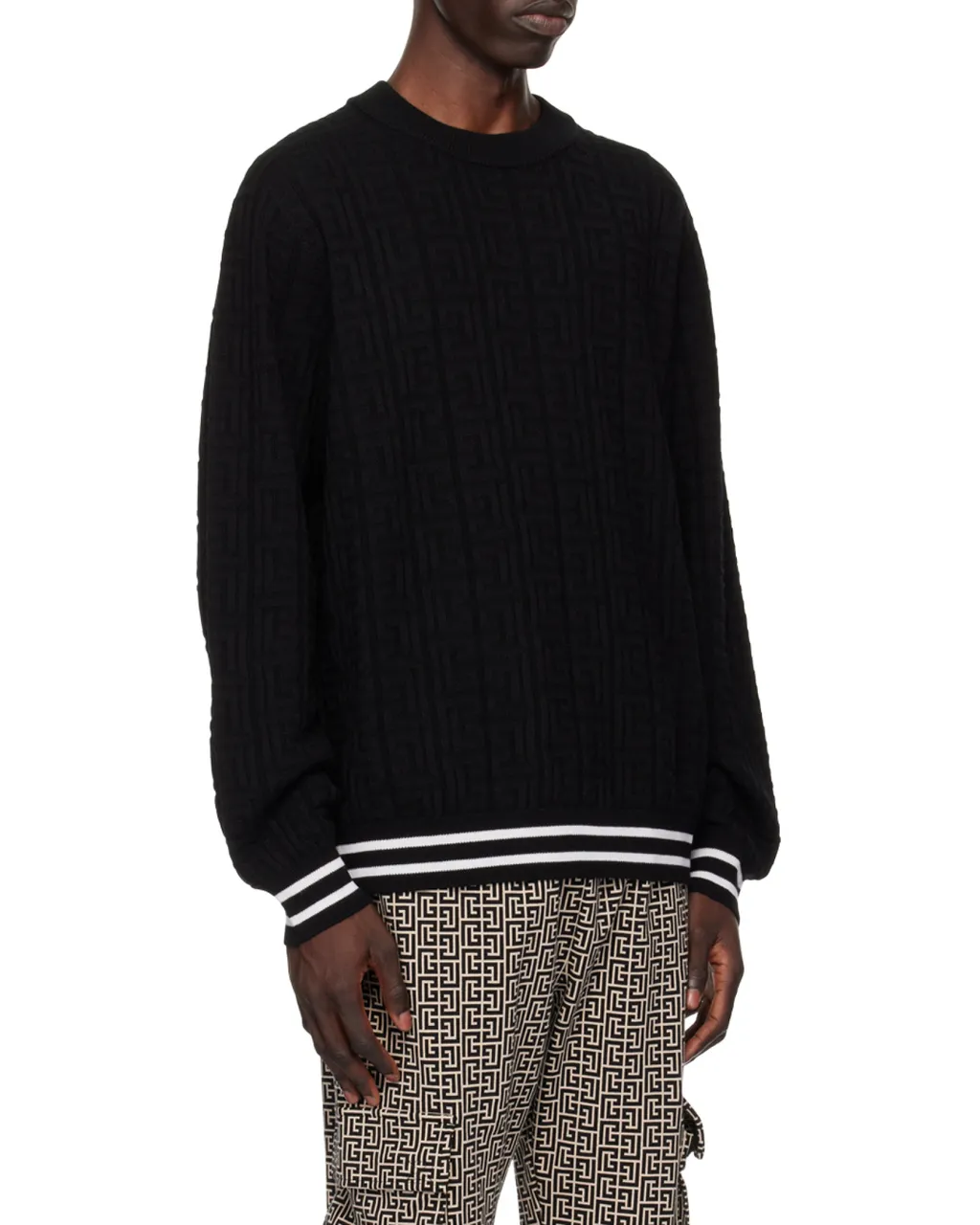 Patterned Jacquard Crewneck Jumper