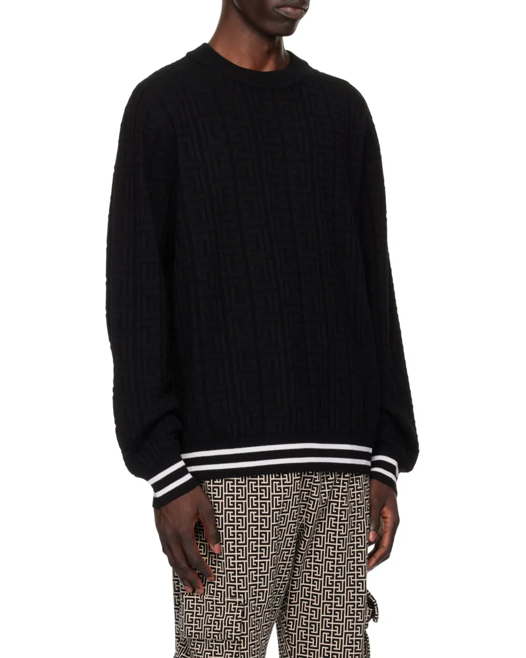 Patterned Jacquard Crewneck Jumper