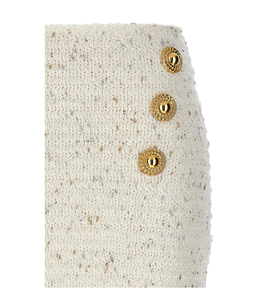 Tweed Fringed Mini Skirt