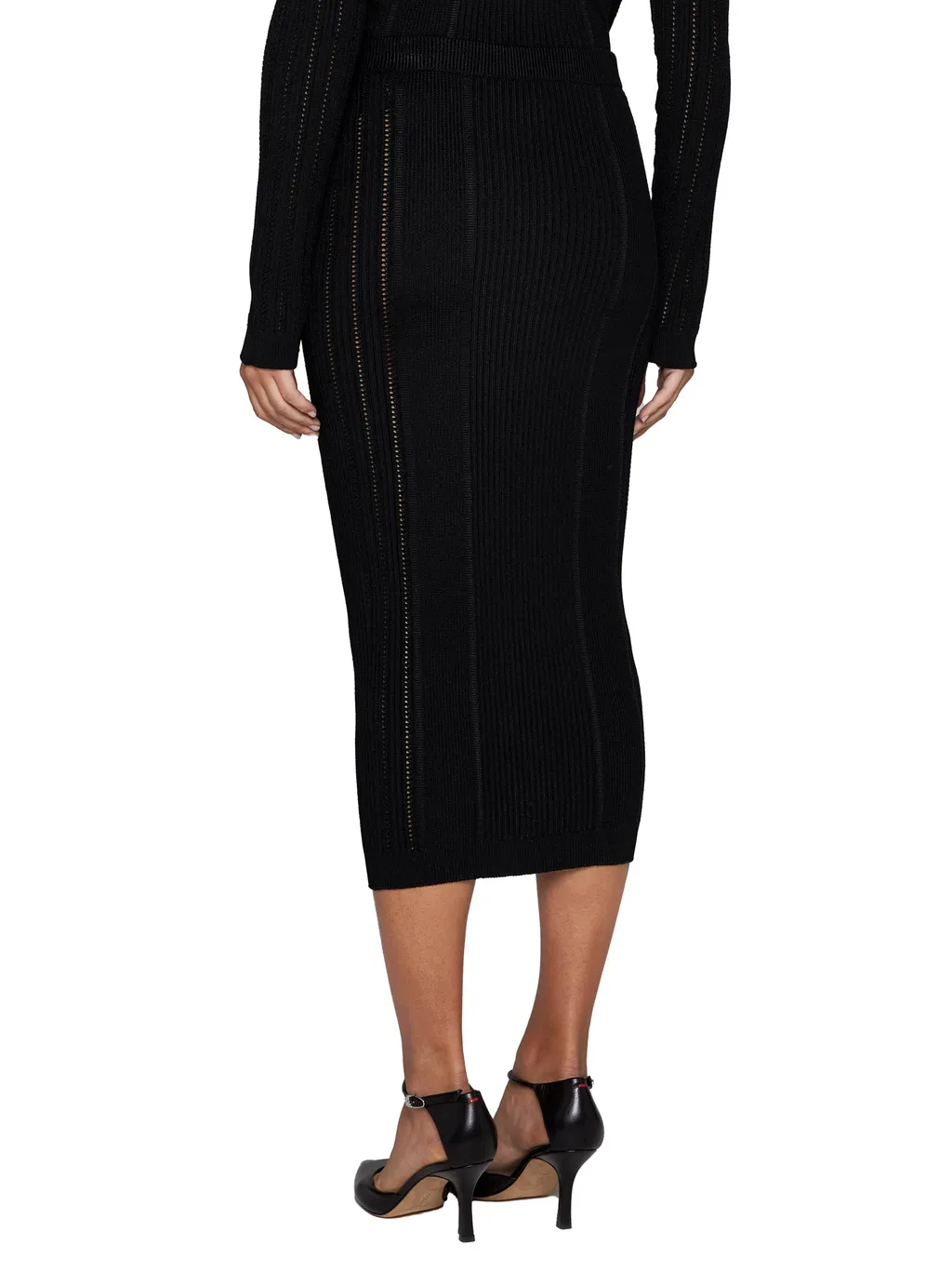 High-Waisted Knit Midi Skirt