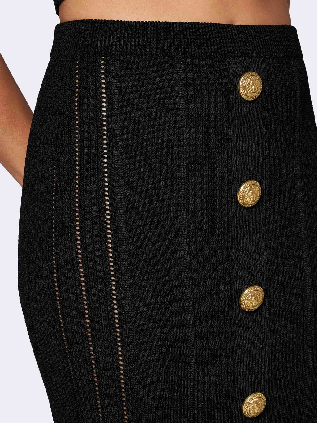 High-Waisted Knit Midi Skirt