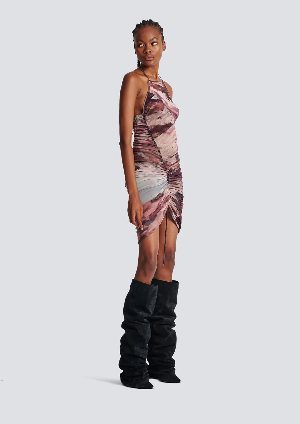 Abstract Pattern Halterneck Dress