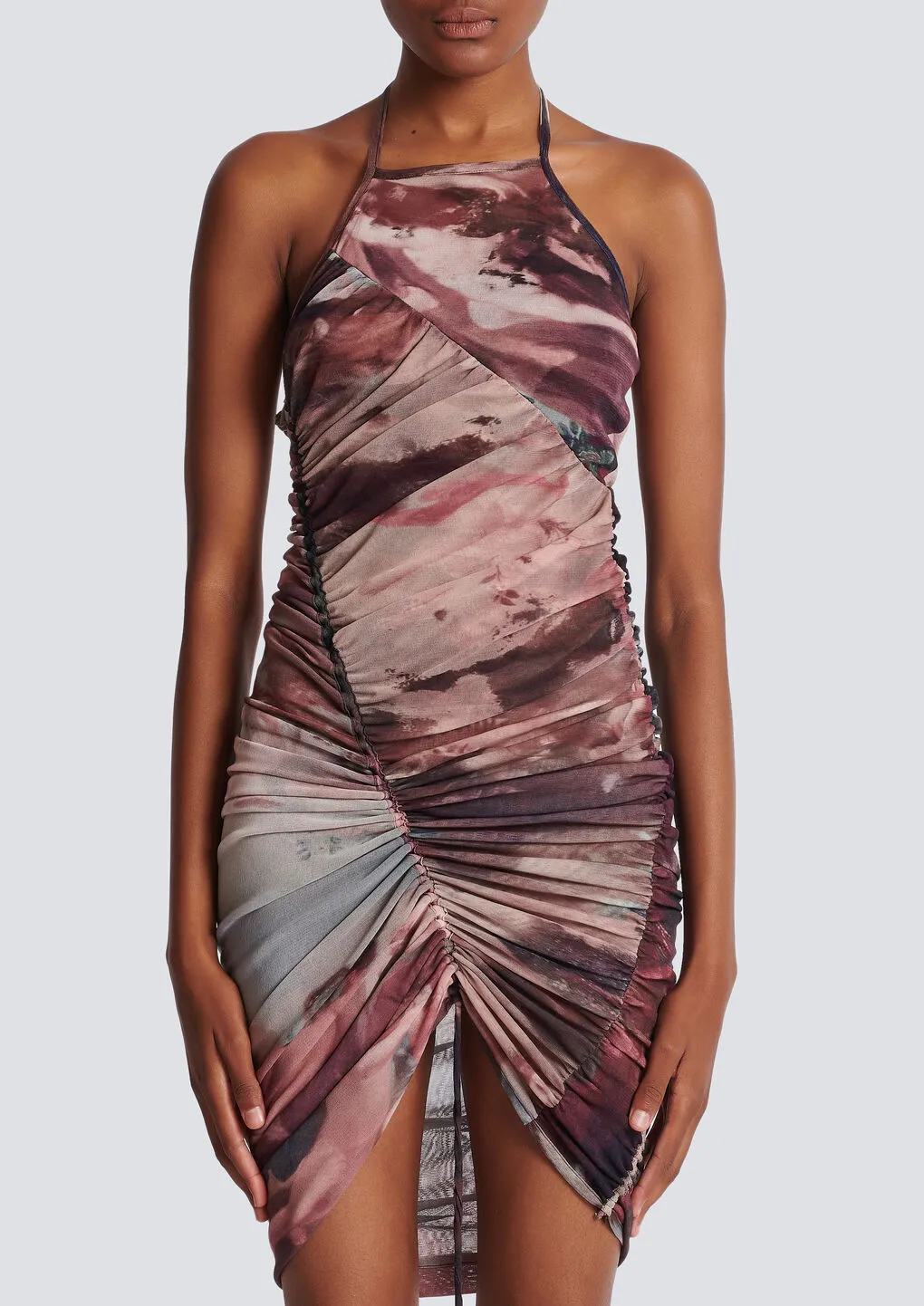 Abstract Pattern Halterneck Dress