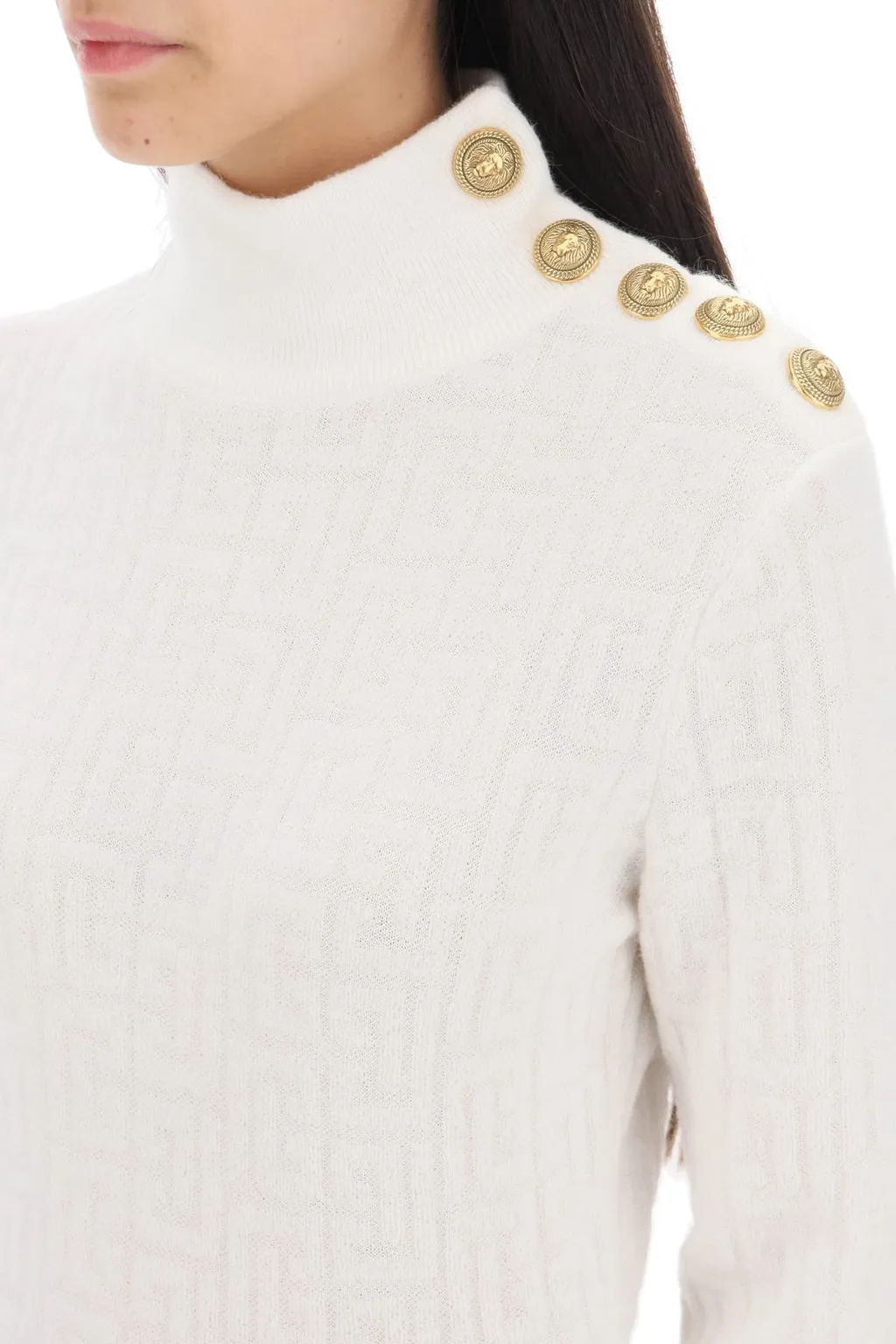 Button Detailed Long-Sleeve Knit Top