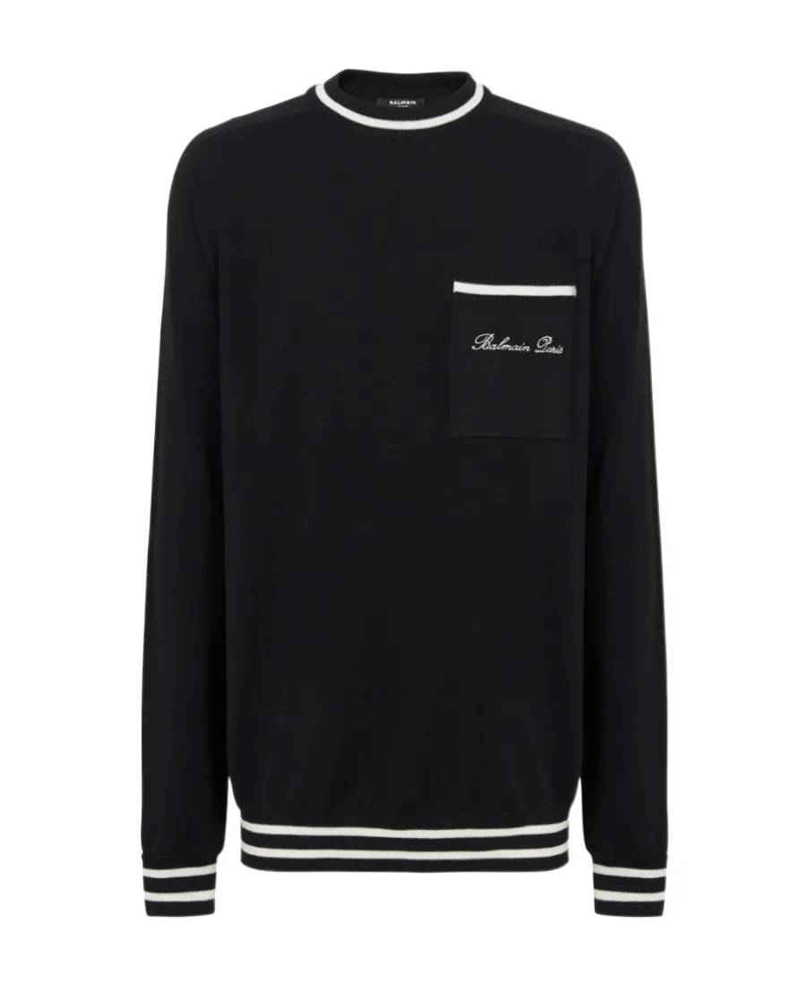 Logo Embroidered Knitted Jumper