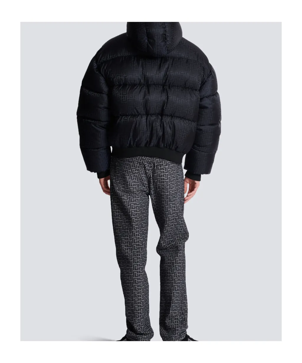 Pb Monogram Hooded Down Jacket
