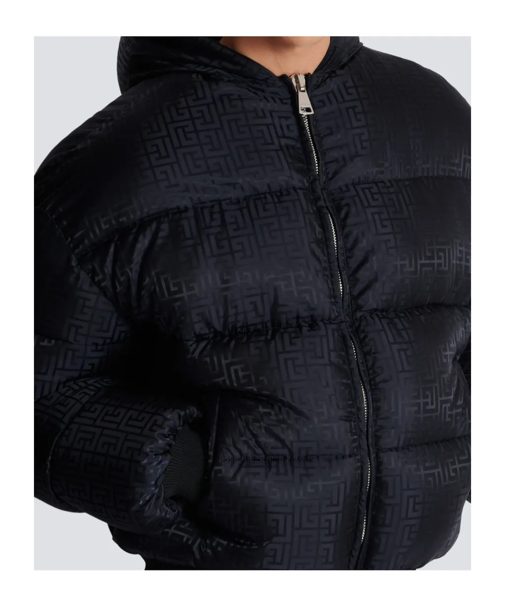 Pb Monogram Hooded Down Jacket