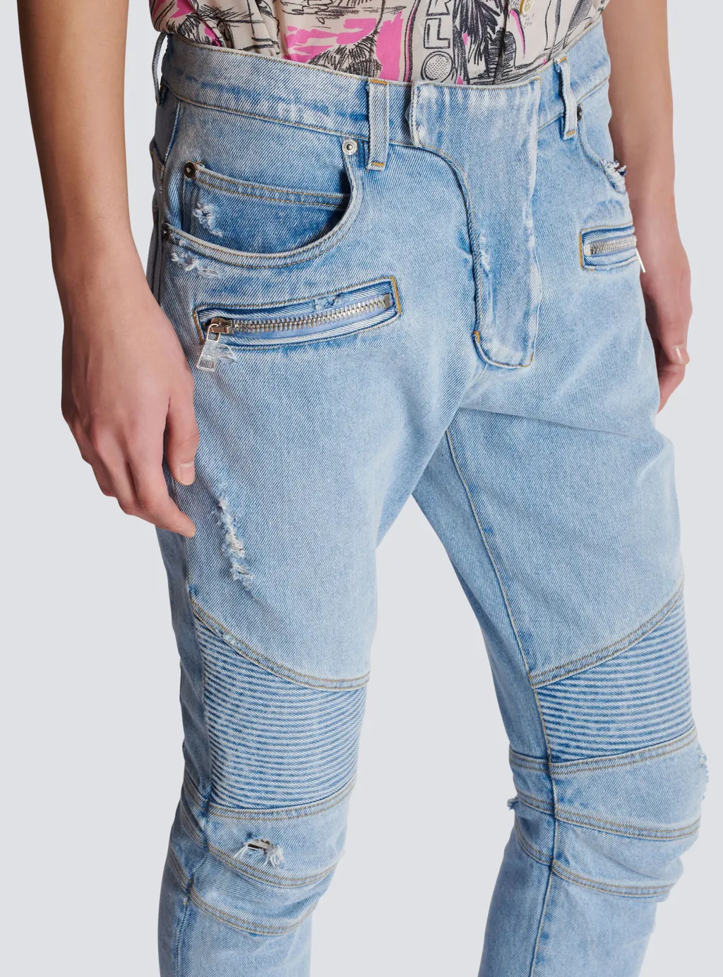 Panelled Biker Jeans