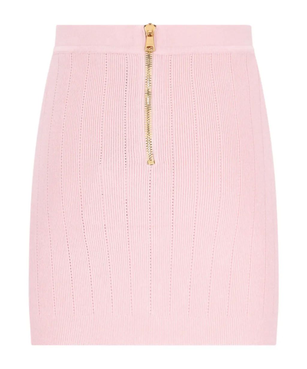 Button Detailed High-Rise Mini Skirt