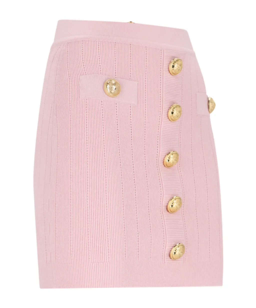 Button Detailed High-Rise Mini Skirt