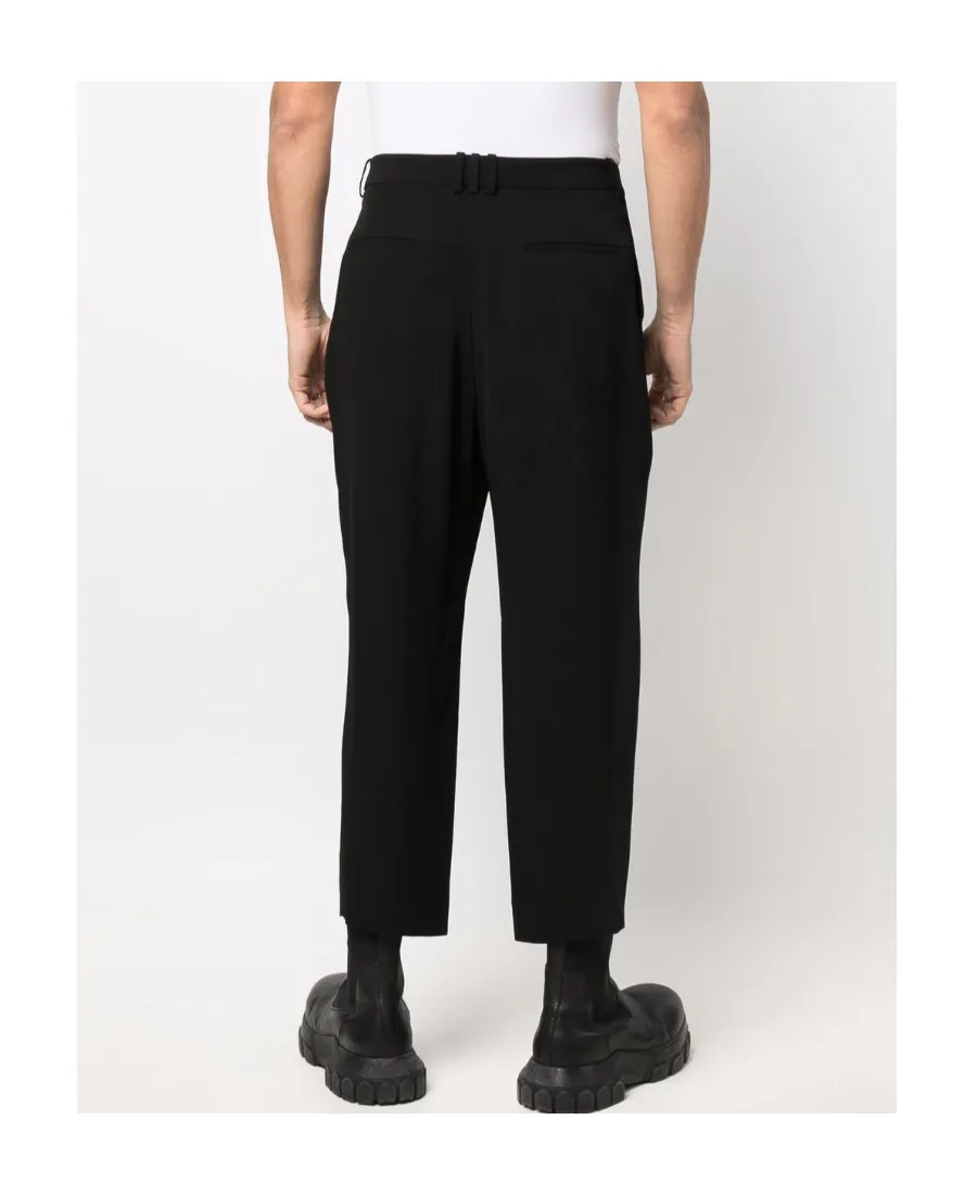 Side Folded Crepe Cropped Trousers