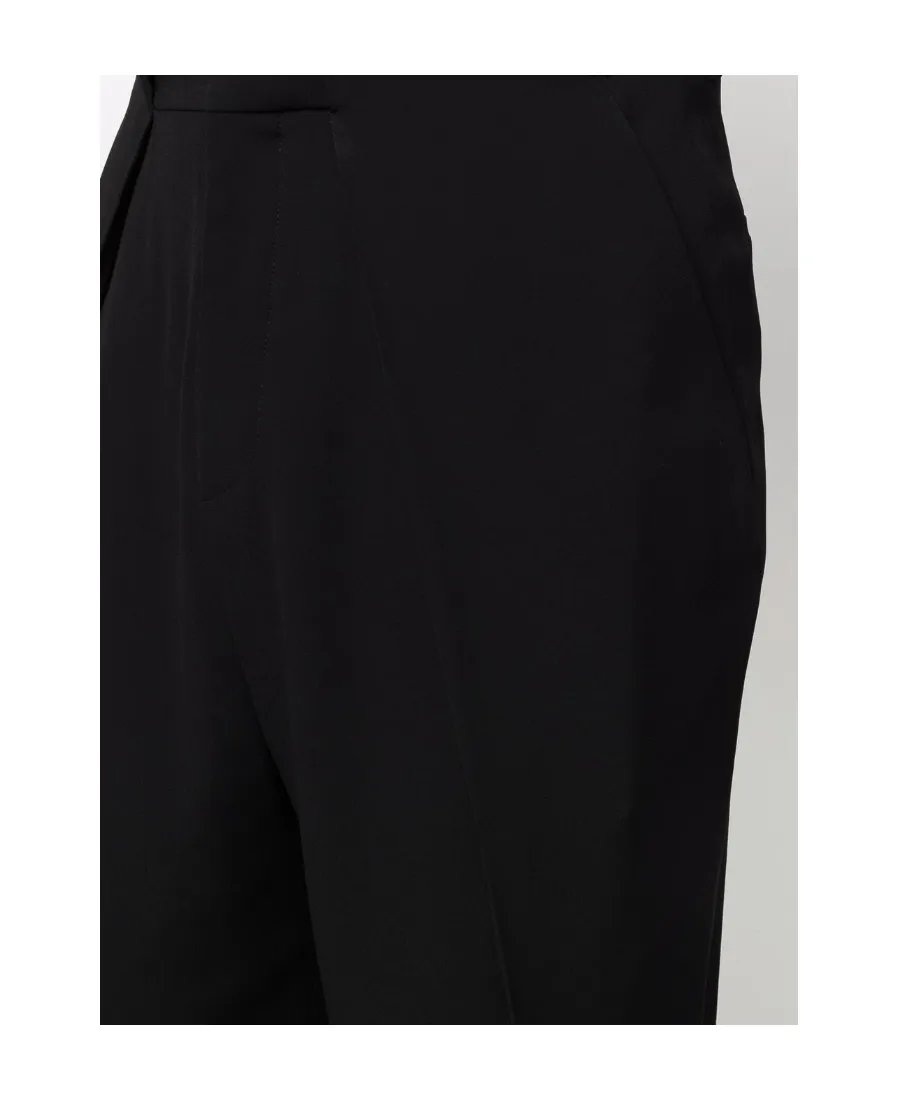 Side Folded Crepe Cropped Trousers