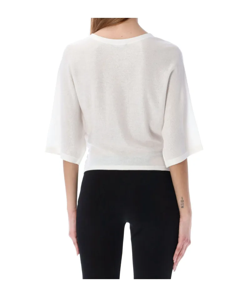 Metallic Wrap Jersey Top