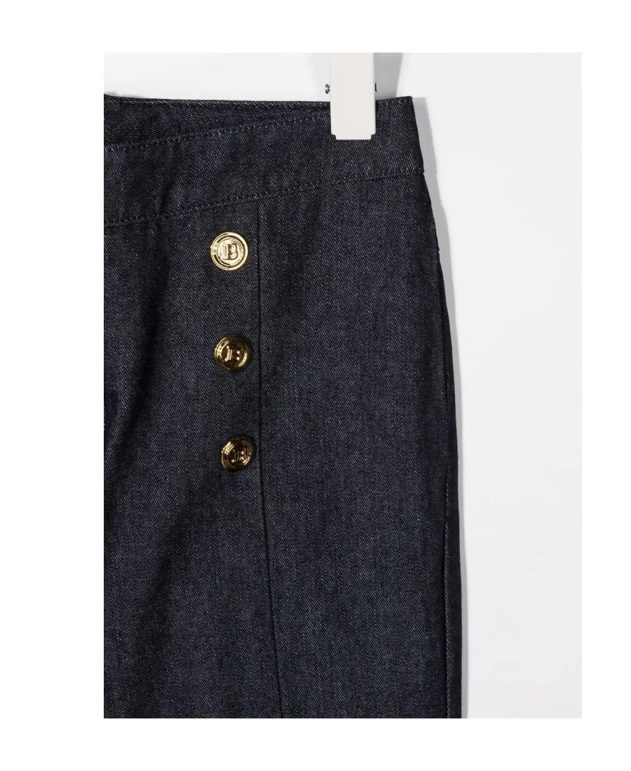 Button-Embossed Skinny Trousers
