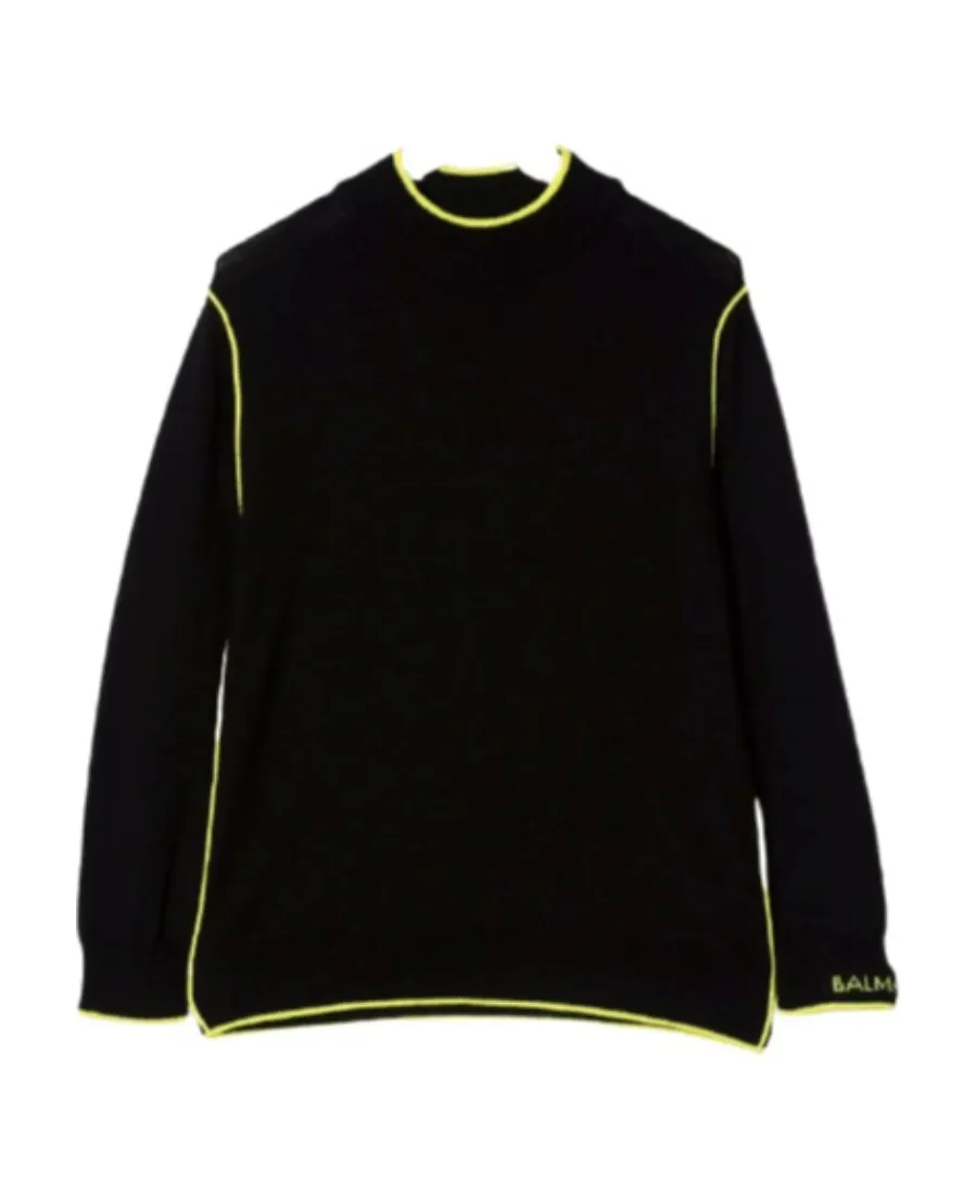Contrast Spliced Sweater