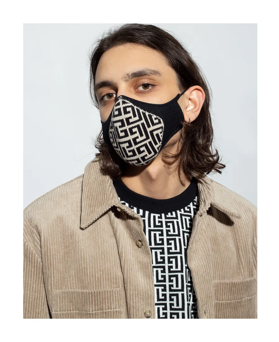 Monogram-Print Knitted Face Mask