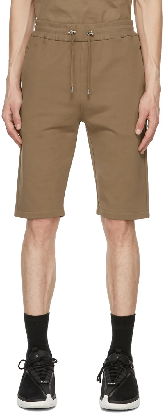 Cotton Shorts With Flocked Balmain Paris Logo
