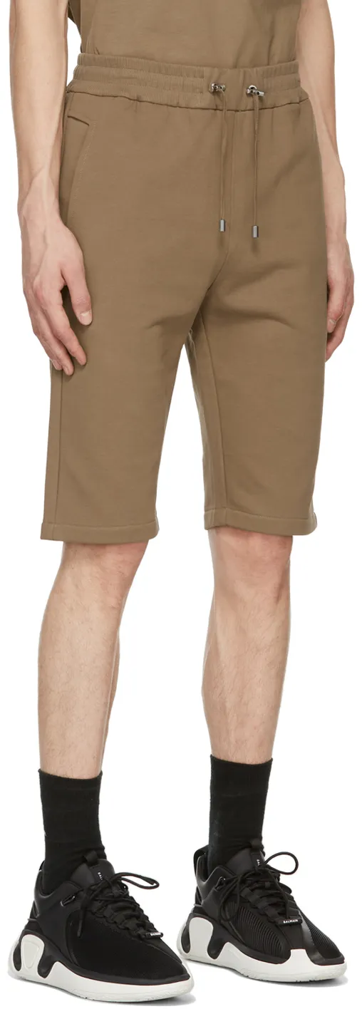 Cotton Shorts With Flocked Balmain Paris Logo