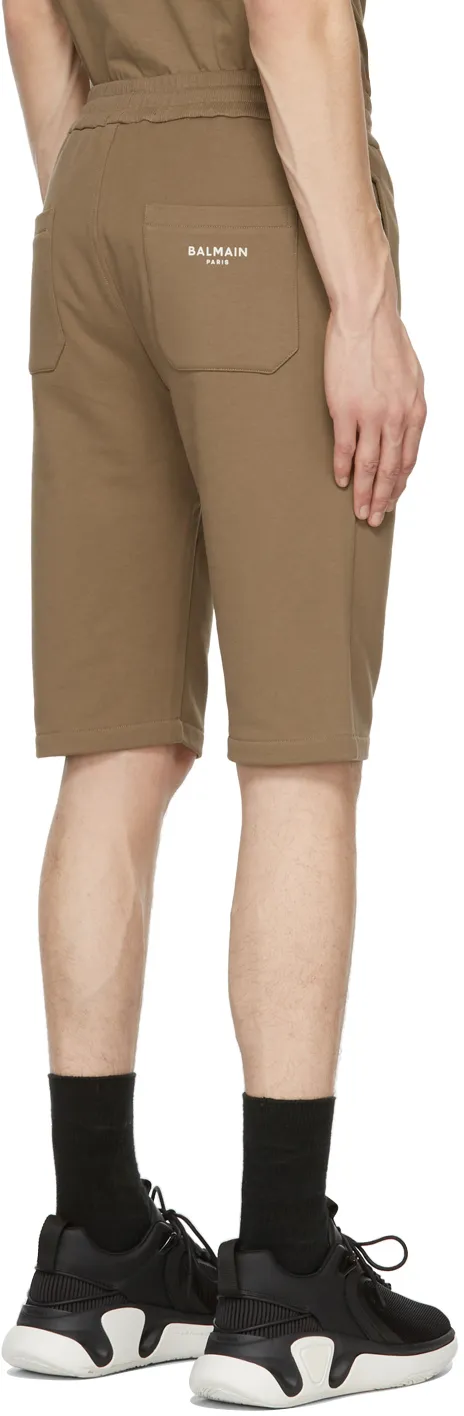 Cotton Shorts With Flocked Balmain Paris Logo