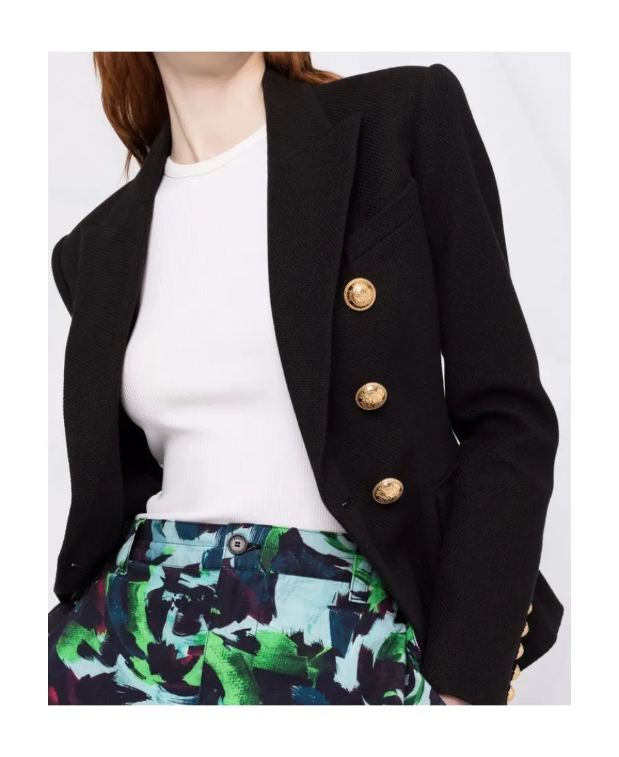 Double-Breasted Cotton Blazer