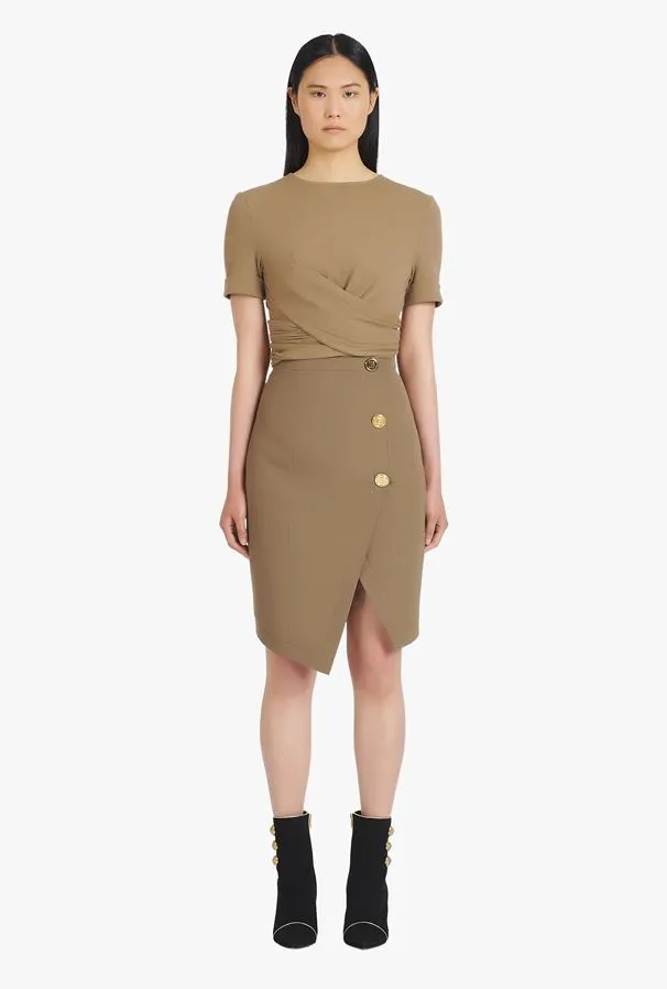Taupe Wool Skirt