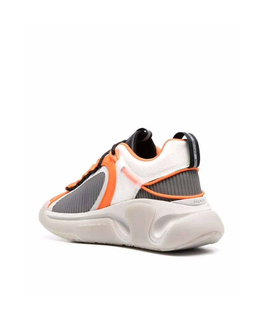 Gray And Orange B-Runner Sneakers