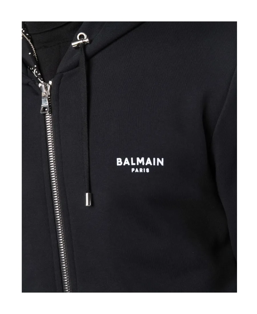 Logo Printed Zipped Drawstring Hoodie