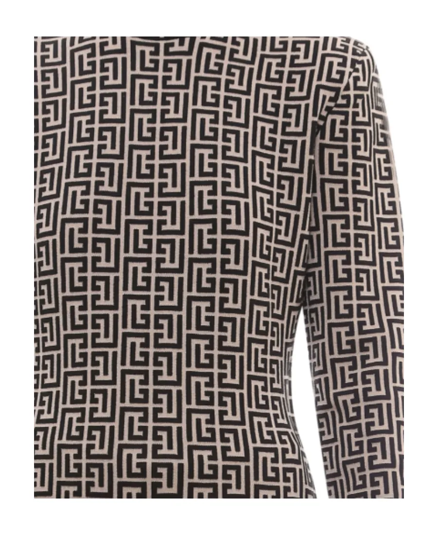 Monogram Jacquard Slim Cut Knitted Jumper