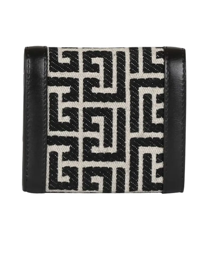 Bicolor Jacquard 1945 Coin Pouch With Leather Panels