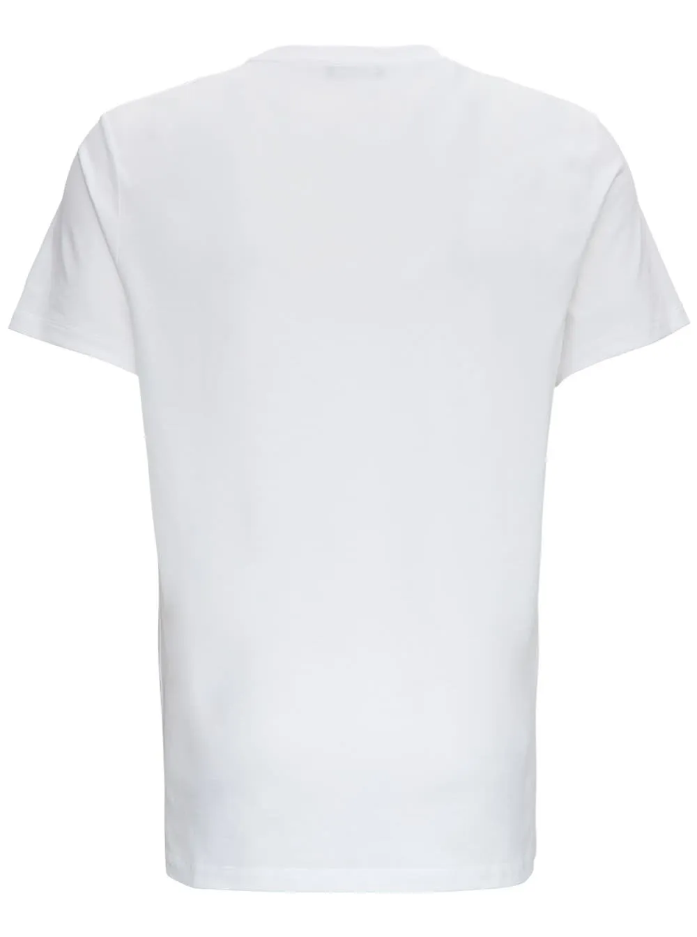 White Cotton T-Shirt With Gold Balmain Paris Logo Print