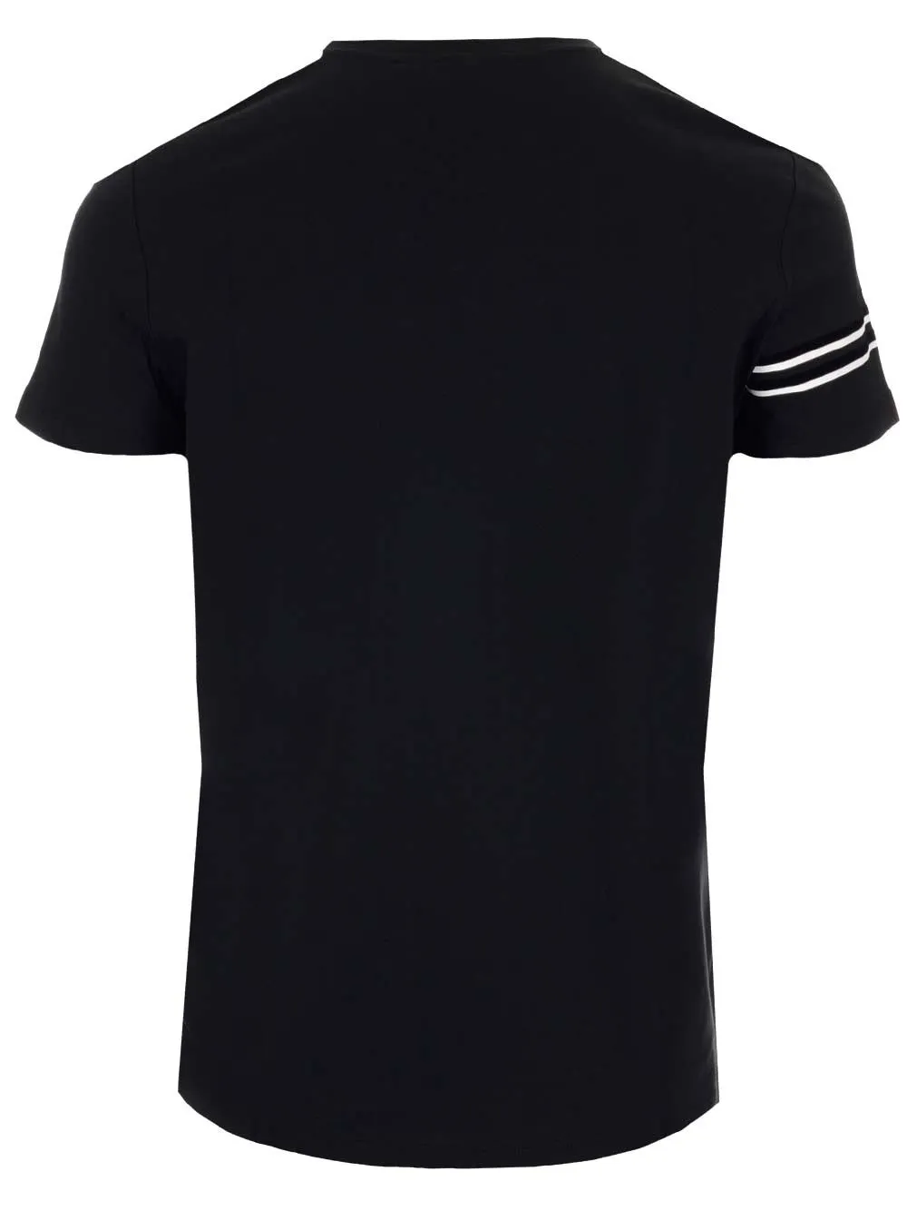 Flocked Cotton T-Shirt With White Logo Print