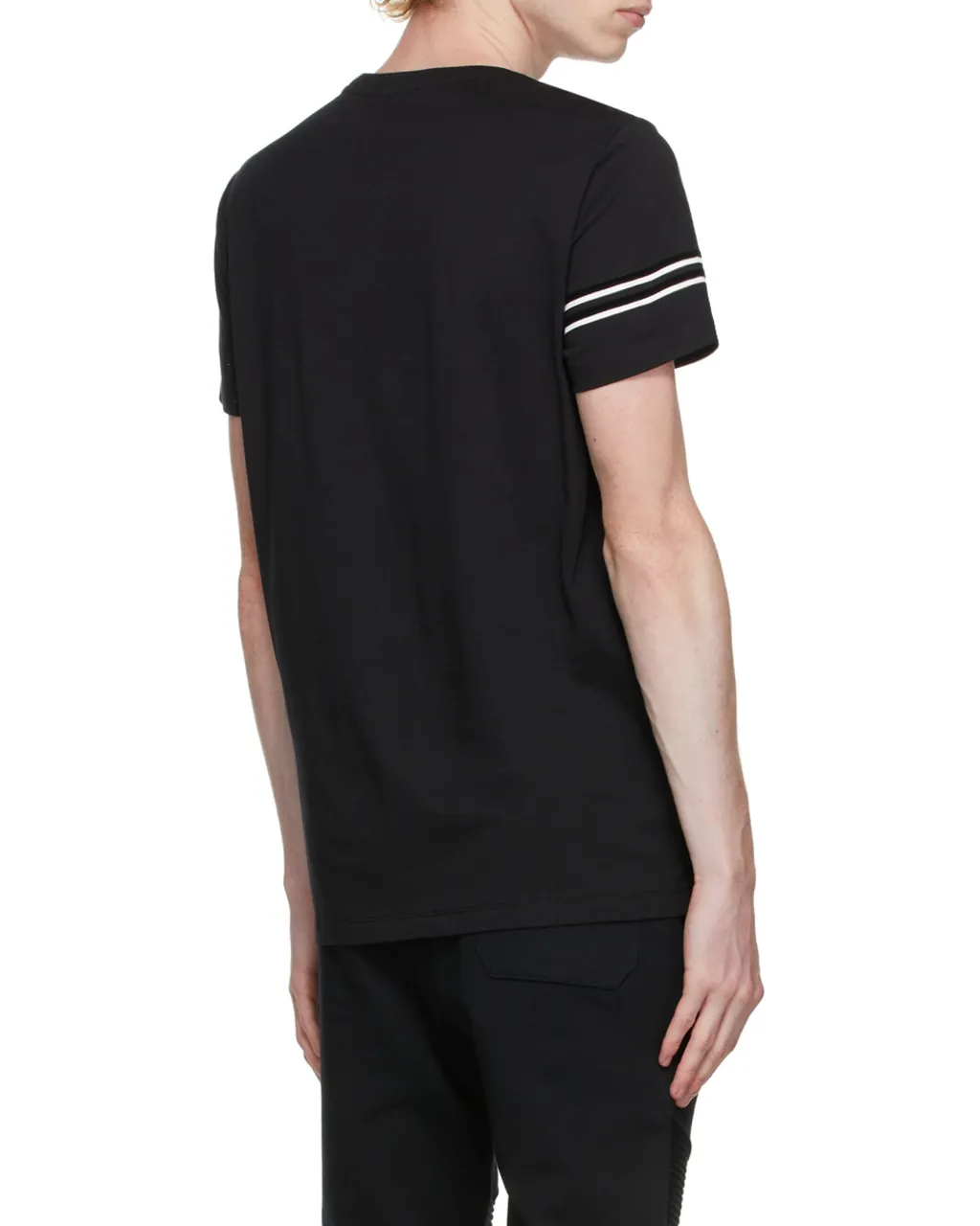 Flocked Cotton T-Shirt With White Logo Print