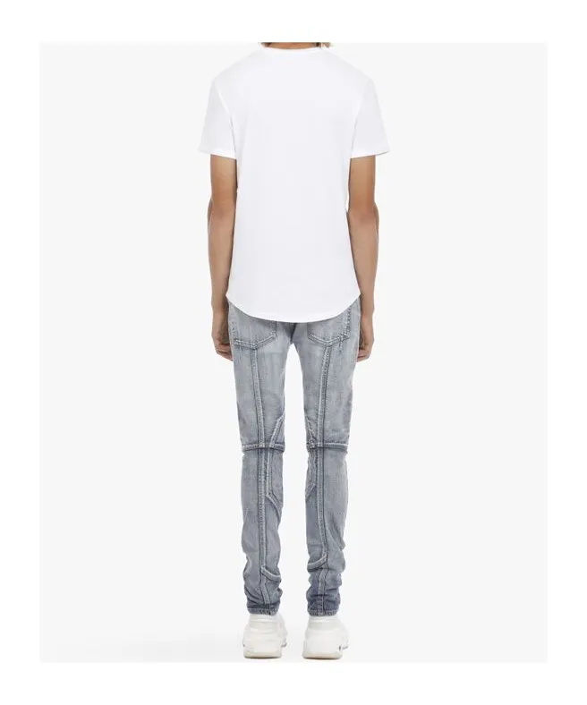 Cotton T-Shirt With Flocked Black Velvet Balmain Medallion
