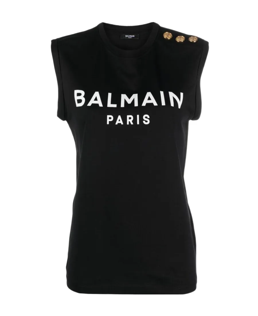 Logo Printed Sleeveless Tank Top