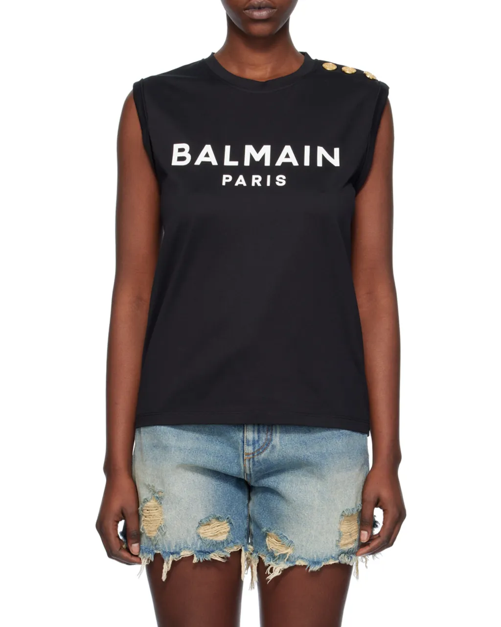Logo Printed Sleeveless Tank Top