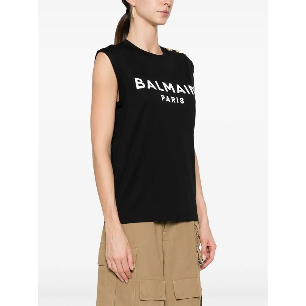 Logo Printed Sleeveless Tank Top