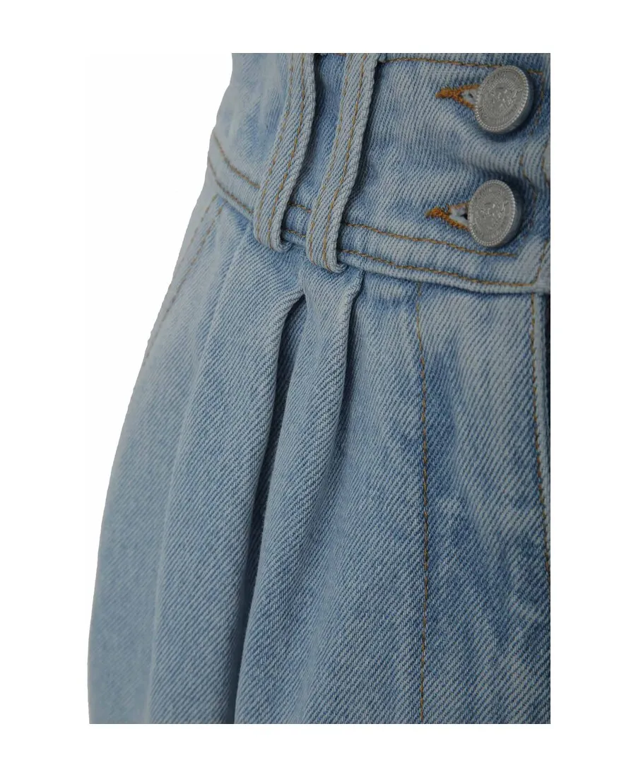 Pleated Tapered Jeans
