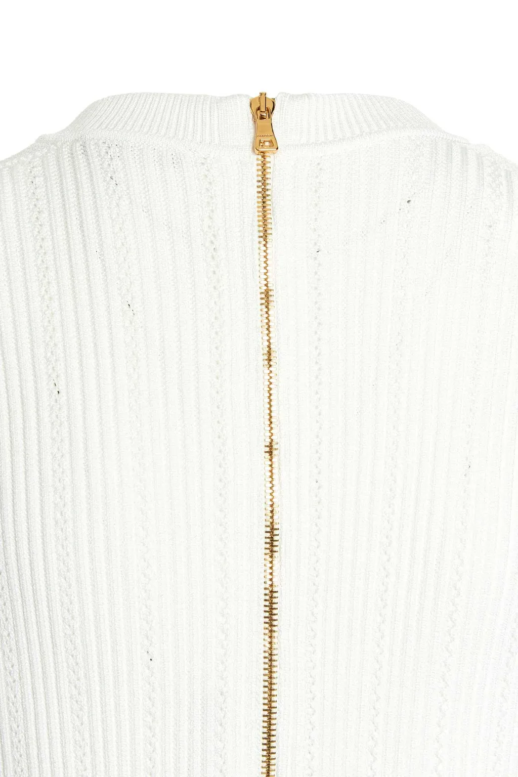 Ribbed-Knit Buttoned Minidress