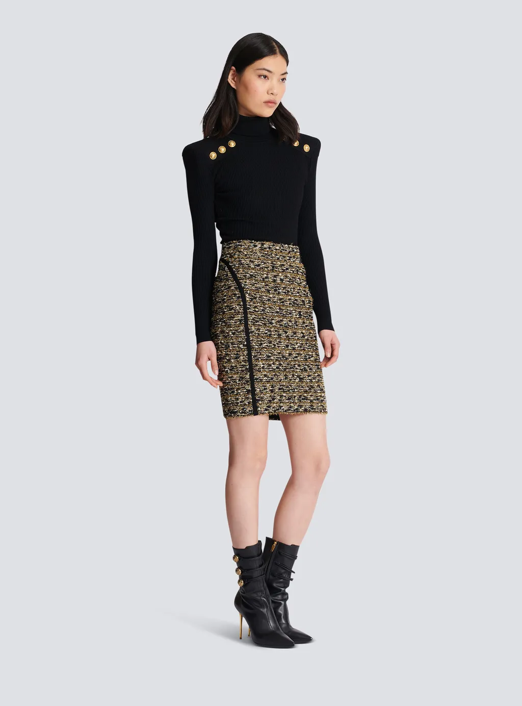 Lurex Tweed Pencil Skirt