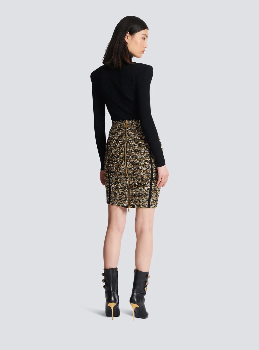 Lurex Tweed Pencil Skirt