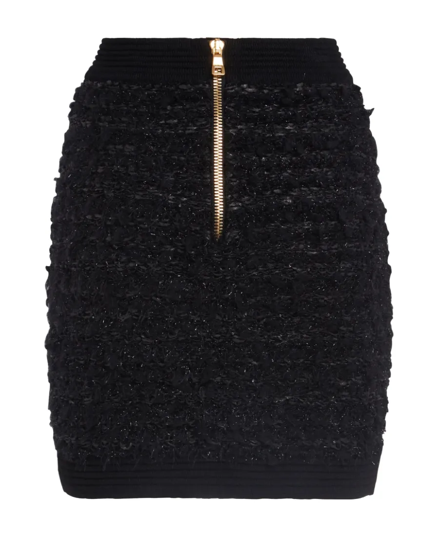 Ribbed Tweed Mini Skirt