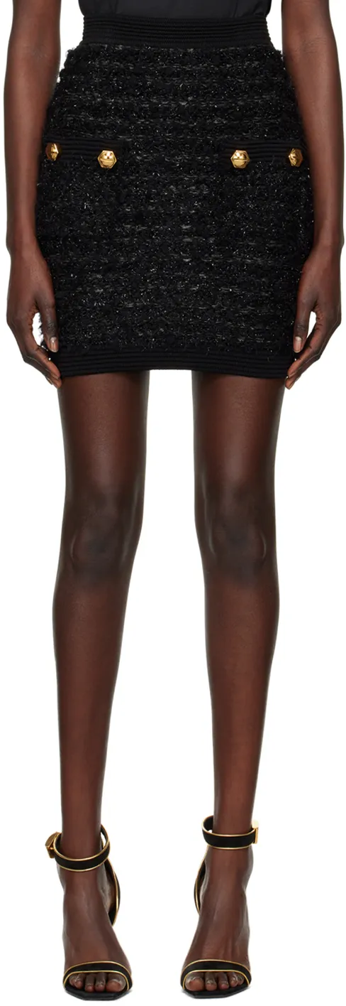 Ribbed Tweed Mini Skirt