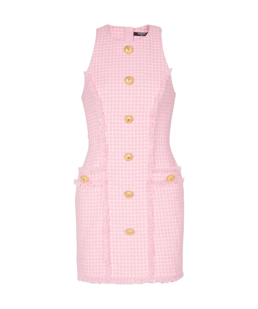 Sleeveless Buttoned Mini Dress
